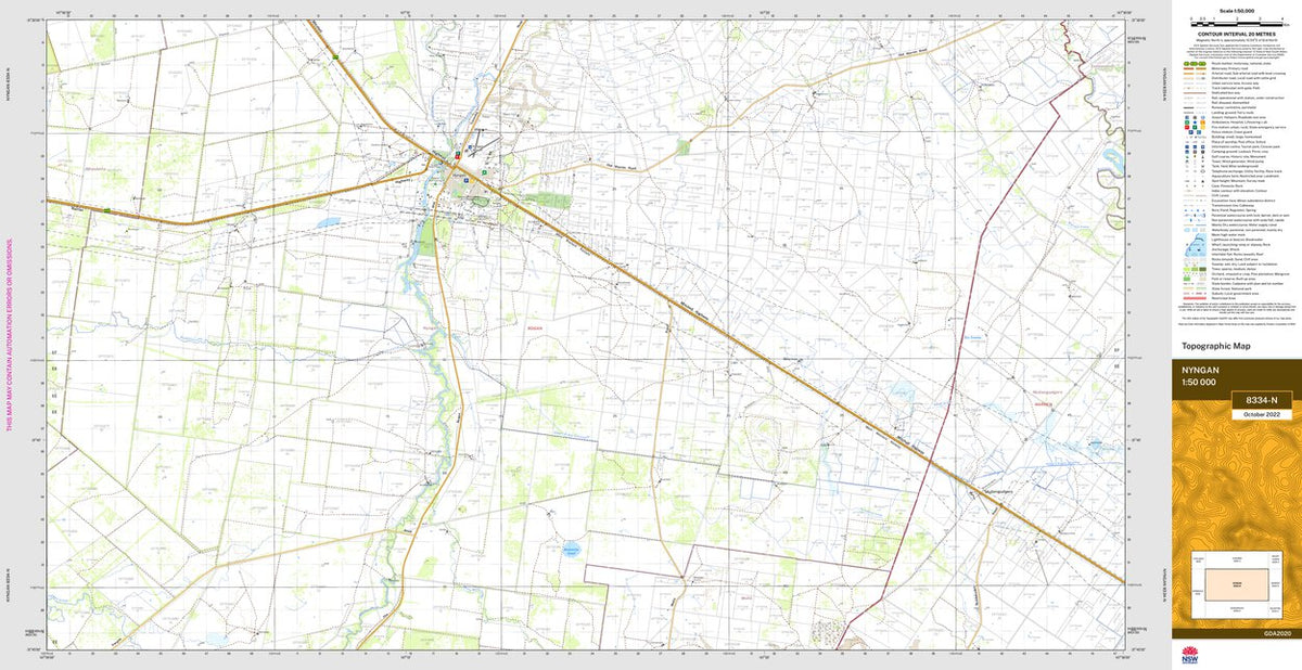 Nyngan 8334-N Map by NSW Government Spatial Services | Avenza Maps