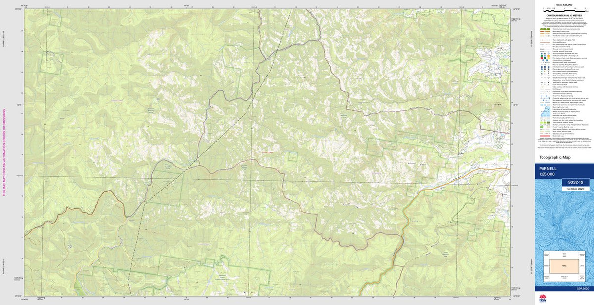 Parnell 9032-1S Map by NSW Government Spatial Services | Avenza Maps