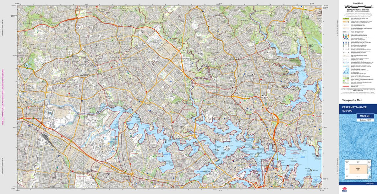 Parramatta River 9130-3N Map by NSW Government Spatial Services ...