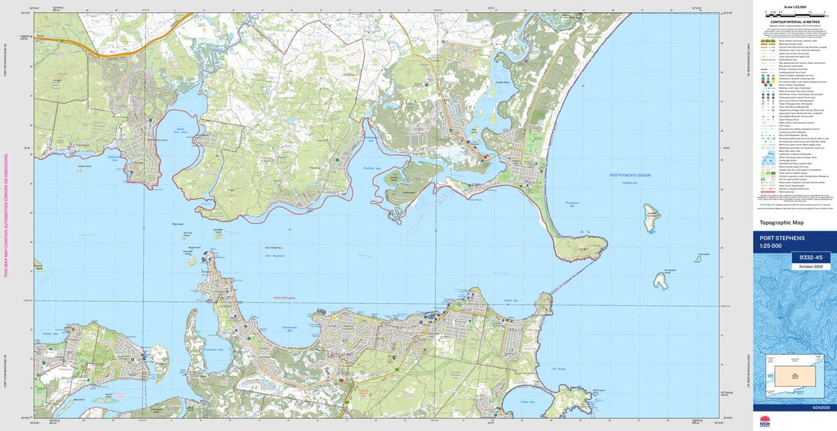 Port Stephens 9332-4S Map by NSW Government Spatial Services | Avenza Maps
