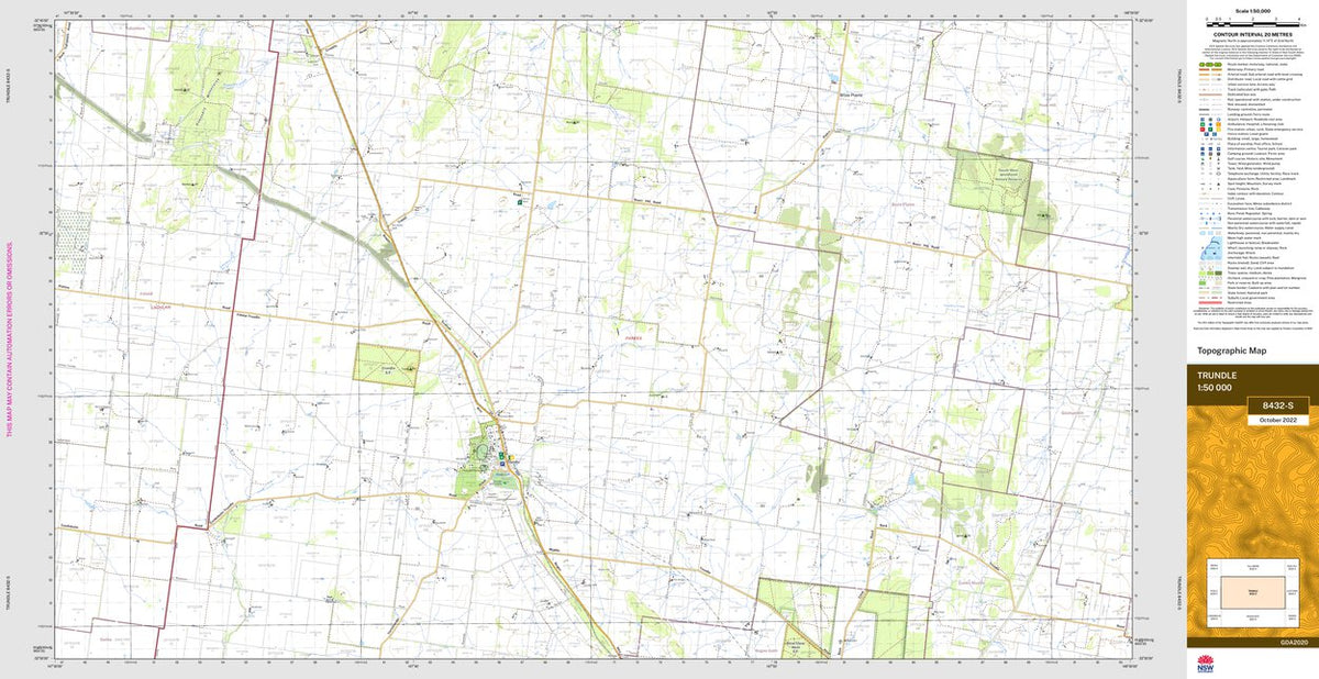Trundle 8432-S Map by NSW Government Spatial Services | Avenza Maps