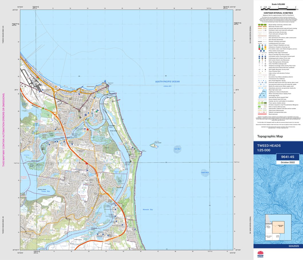 Tweed Heads 9641-4S Map by NSW Government Spatial Services | Avenza Maps