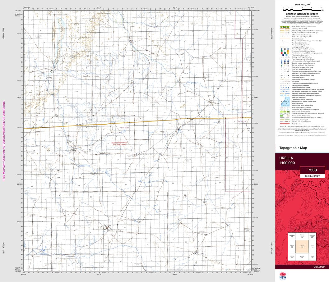 Urella 7538 Map by NSW Government Spatial Services | Avenza Maps