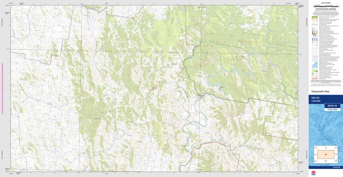 Welsh 9036-1N Map by NSW Government Spatial Services | Avenza Maps