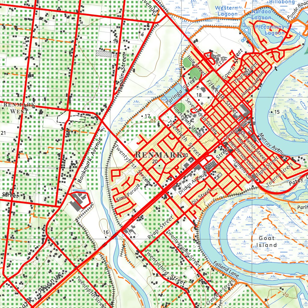 7029-N RENMARK & PARINGA Map by nswtopo | Avenza Maps