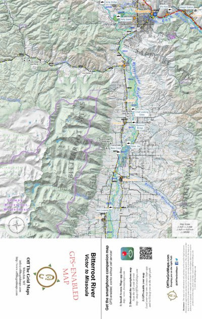 Off The Grid Maps Bitterroot River Victor to Missoula digital map