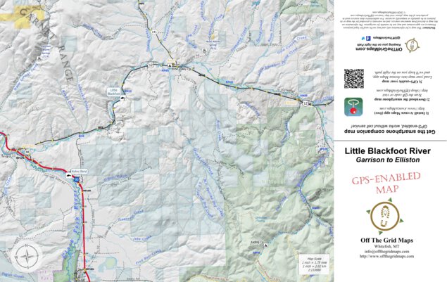 Little Blackfoot River Garrison to Elliston Map by Off The Grid Maps ...