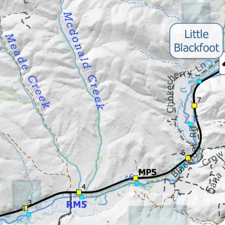 Little Blackfoot River Garrison to Elliston Map by Off The Grid Maps