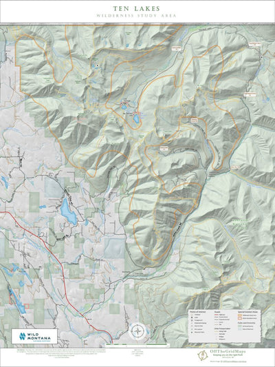 Off The Grid Maps Ten Lakes Wilderness Study Area digital map
