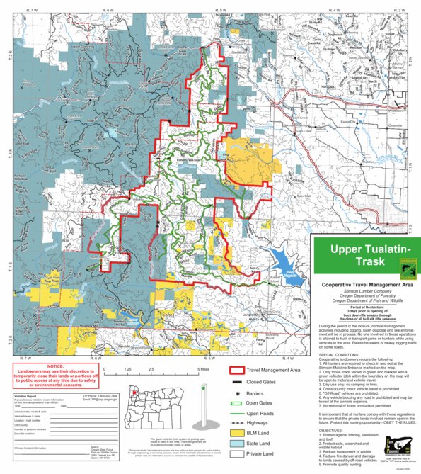 Upper Tualatin - Trask Map by Oregon Department of Fish and Wildlife ...