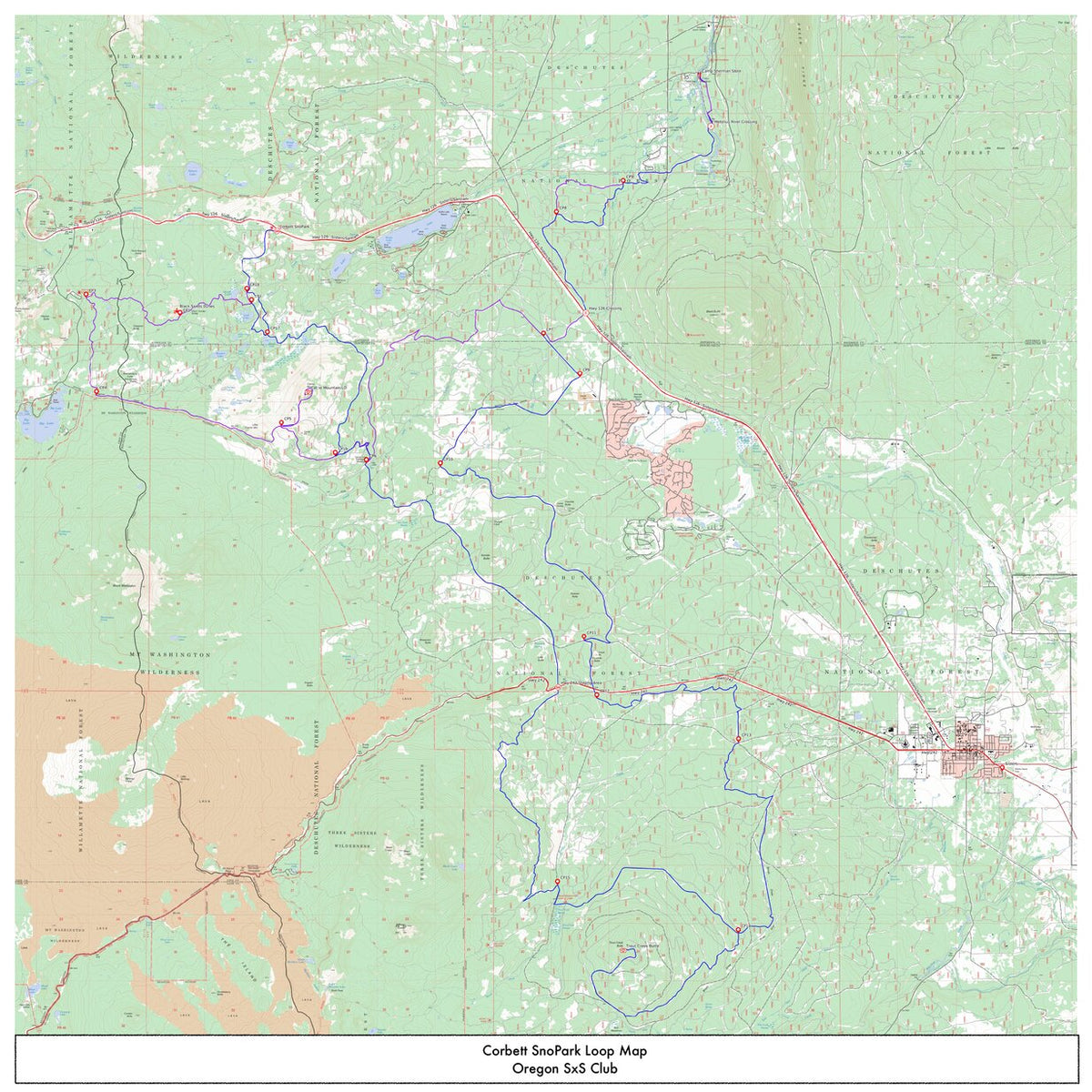 Corbett SnoPark/Trout Creek Lookout Loop Ride Map by Oregon Overland ...
