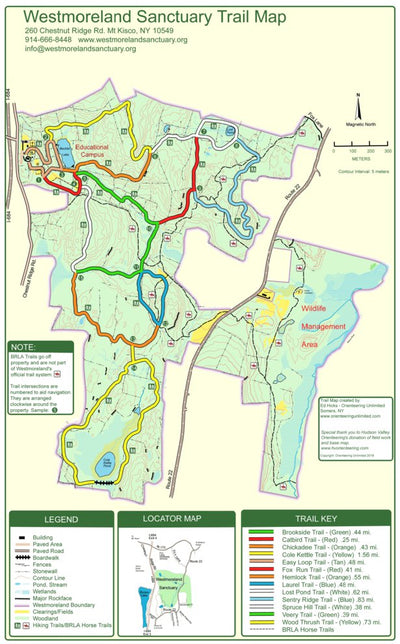 Orienteering Unlimited Westmoreland Sanctuary Trail Map digital map