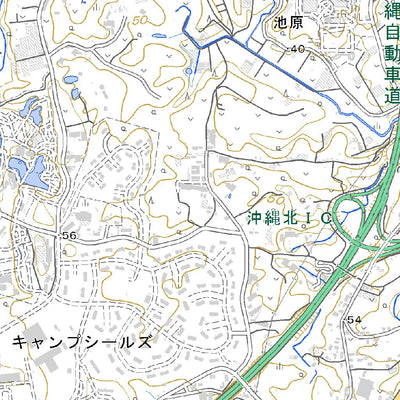 Pacific Spatial Solutions, Inc. 392746 沖縄市北部（おきなわしほくぶ Okinawashihokubu）, 地形図 digital map