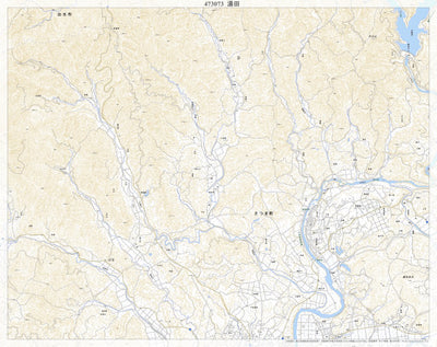 Pacific Spatial Solutions, Inc. 473073 湯田 （ゆだ Yuda）, 地形図 digital map