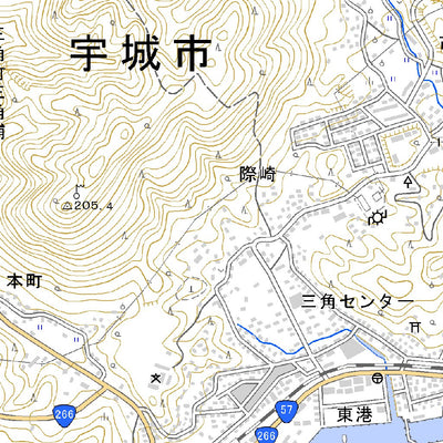 Pacific Spatial Solutions, Inc. 483073 三角（みすみ Misumi）, 地形図 digital map