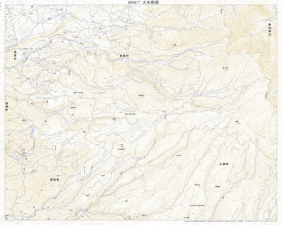 Pacific Spatial Solutions, Inc. 493017 大矢野原（おおやのはら Oyanohara）, 地形図 digital map