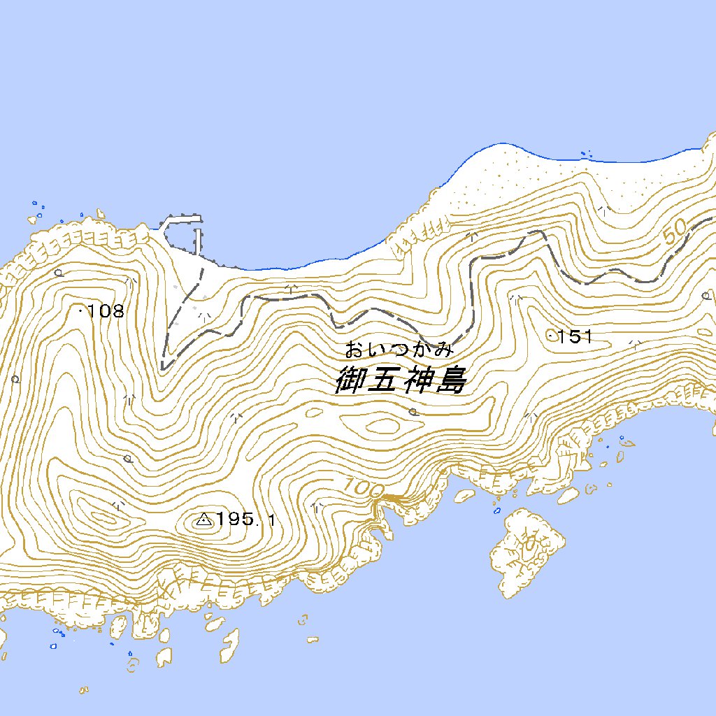 493252 日振島 （ひぶりしま Hiburishima）, 地形図 Map by Pacific
