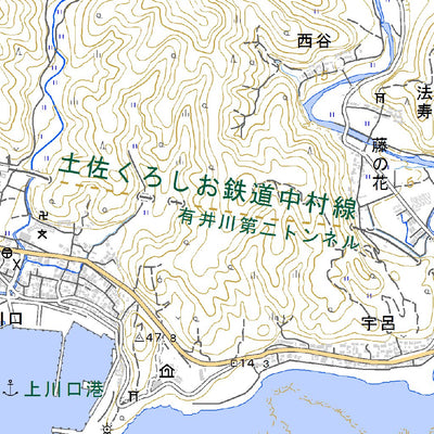 Pacific Spatial Solutions, Inc. 493340 土佐佐賀 （とささが Tosasaga）, 地形図 digital map