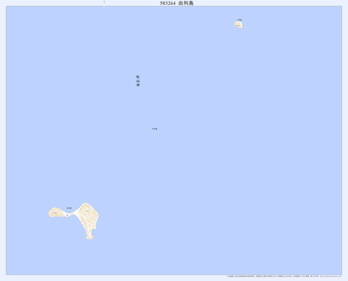 503264 由利島 （ゆりじま Yurijima）, 地形図 Map by Pacific Spatial