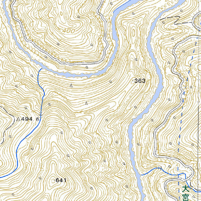 Pacific Spatial Solutions, Inc. 503376 阿波川口 （あわかわぐち Awakawaguchi）, 地形図 digital map