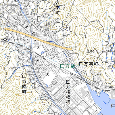 Pacific Spatial Solutions, Inc. 513225 仁方 （にがた Nigata）, 地形図 digital map