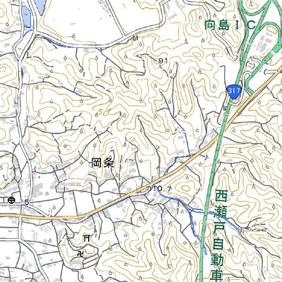 Pacific Spatial Solutions, Inc. 513341 尾道 （おのみち Onomichi）, 地形図 digital map