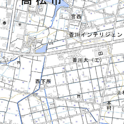 Pacific Spatial Solutions, Inc. 513430 高松南部 （たかまつなんぶ Takamatsunambu）, 地形図 digital map