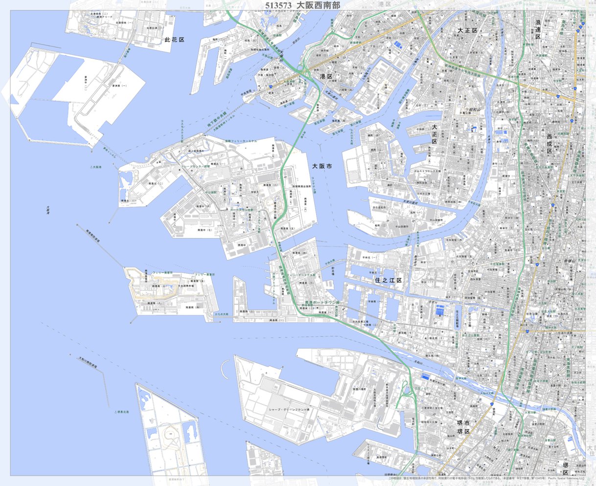 513573 大阪西南部（おおさかせいなんぶ Osakaseinambu）, 地形