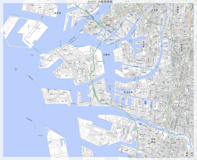 Pacific Spatial Solutions, Inc. 513573 大阪西南部（おおさかせいなんぶ Osakaseinambu）, 地形図 digital map
