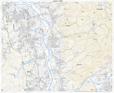 Pacific Spatial Solutions, Inc. 523516 田辺（たなべ Tanabe）, 地形図 digital map