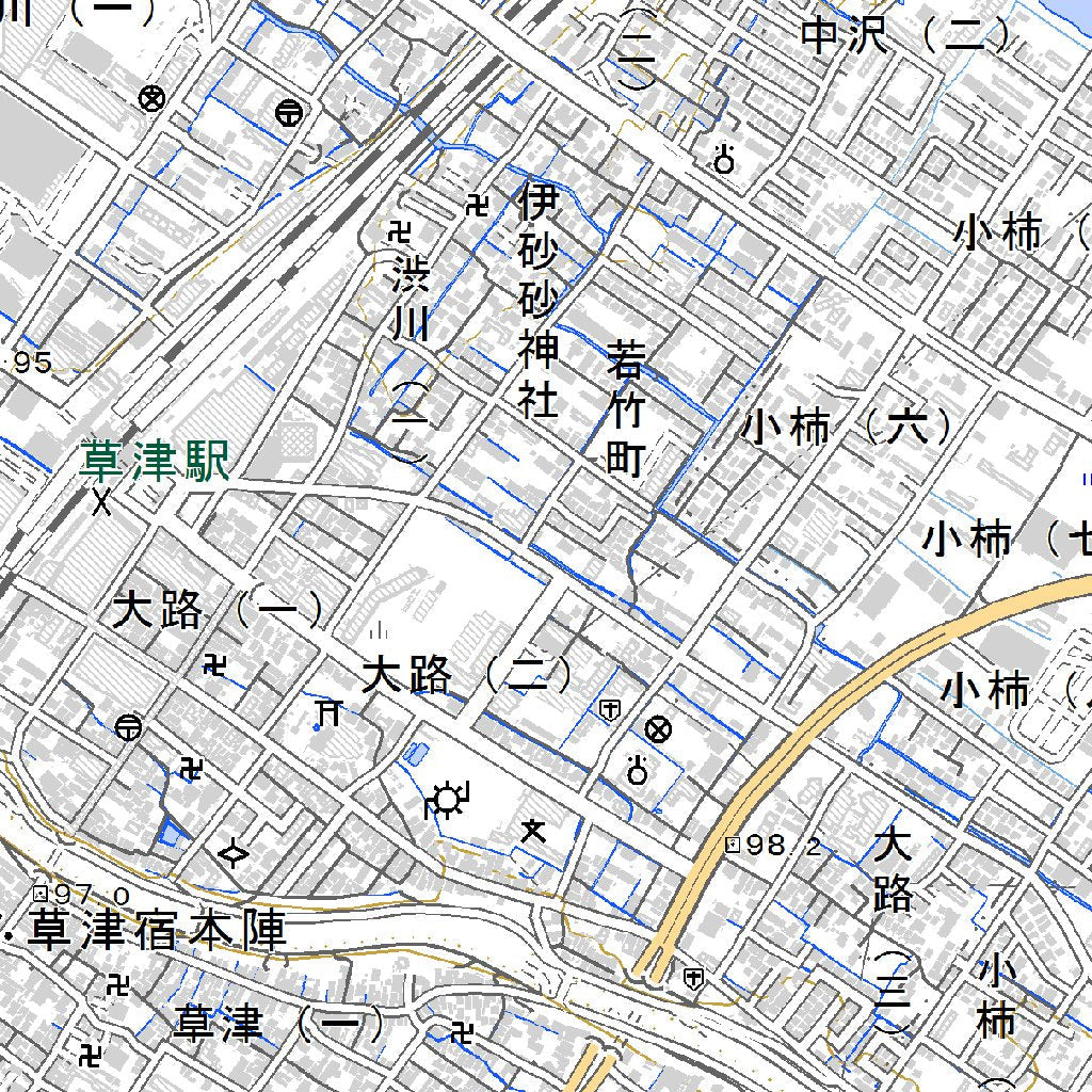 523547 草津（くさつ Kusatsu）, 地形図 Map by Pacific Spatial