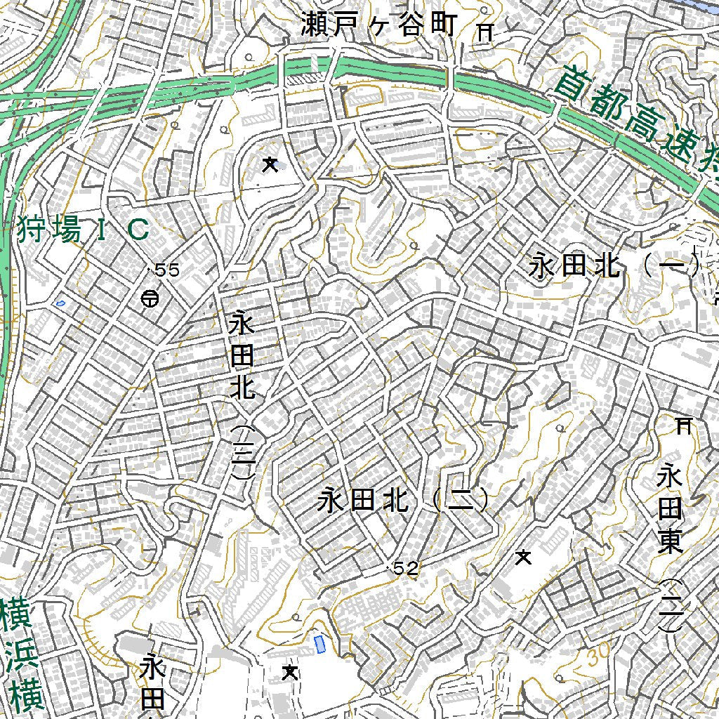 533914 横浜西部（よこはませいぶ Yokohamaseibu）, 地形図 Map by 