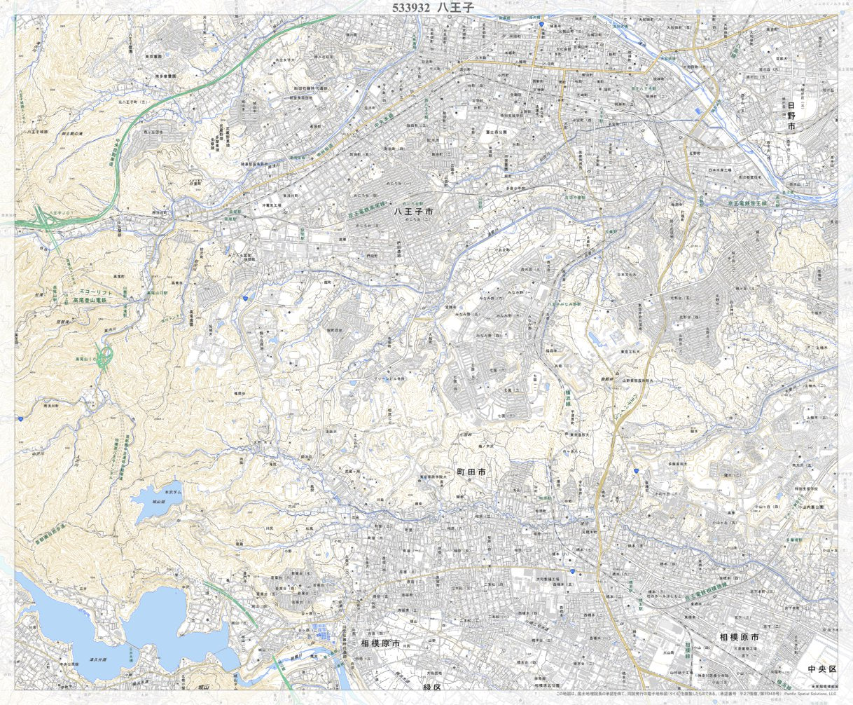 533932 八王子（はちおうじ Hachioji）, 地形図 Map by Pacific 