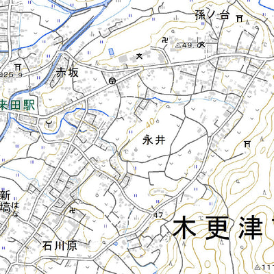 Pacific Spatial Solutions, Inc. 534000 上総横田（かずさよこた Kazusayokota）, 地形図 digital map