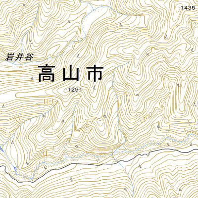 Pacific Spatial Solutions, Inc. 543713 飛騨青屋（ひだあおや Hidaaoya）, 地形図 digital map