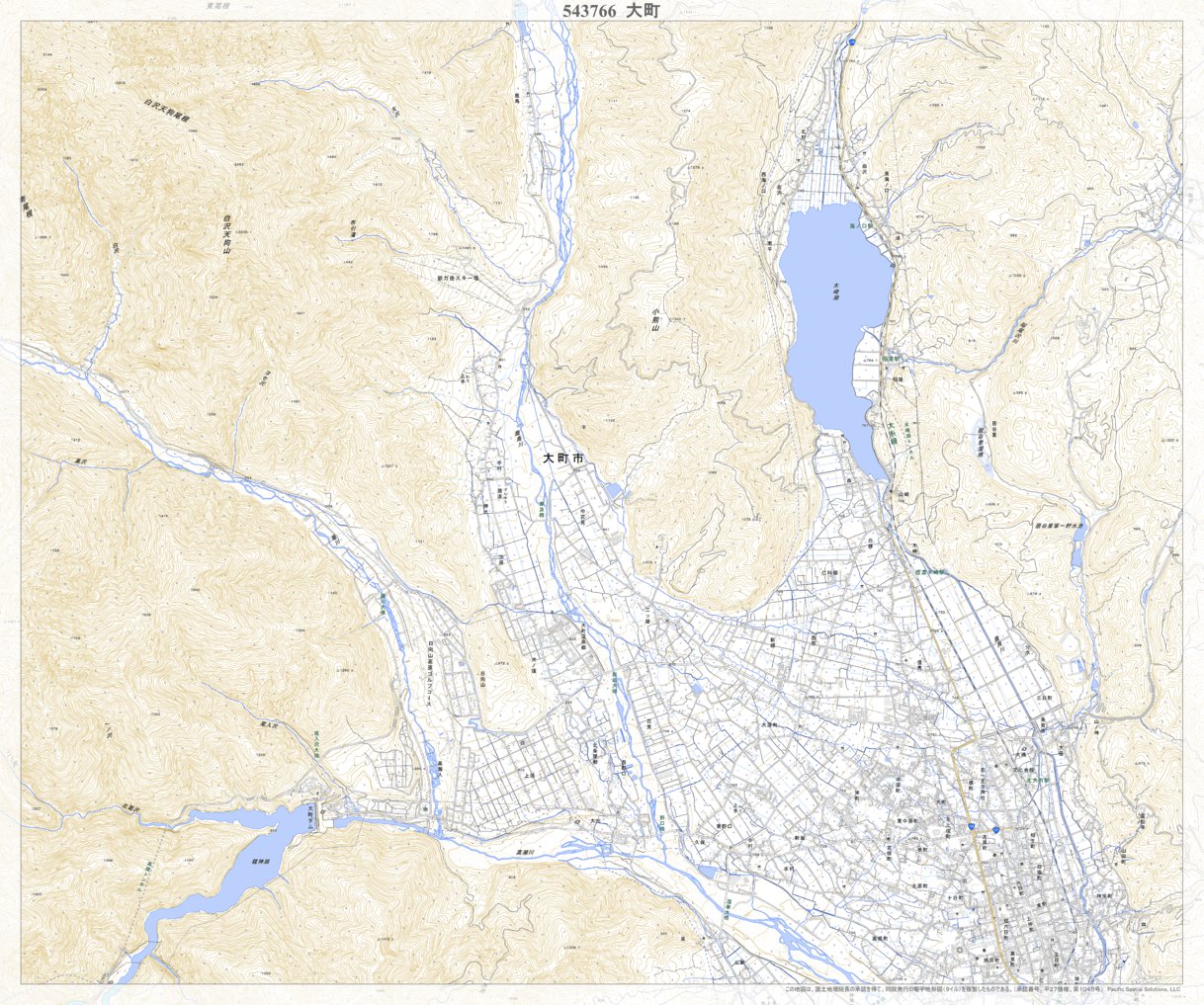 543766 大町（おおまち Omachi）, 地形図 Map by Pacific Spatial