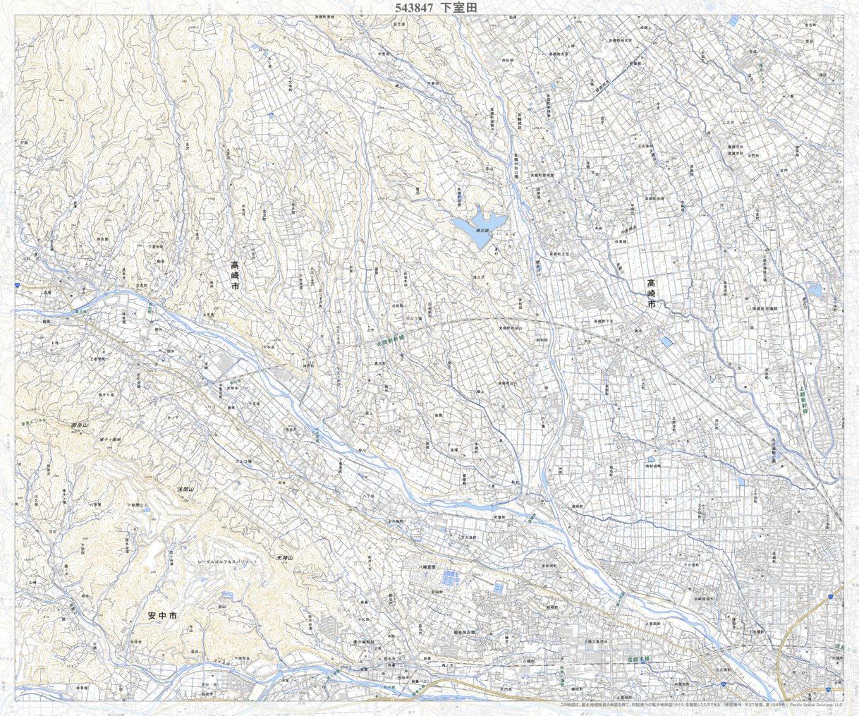 543847 下室田 （しもむろだ Shimomuroda）, 地形図 Map by Pacific