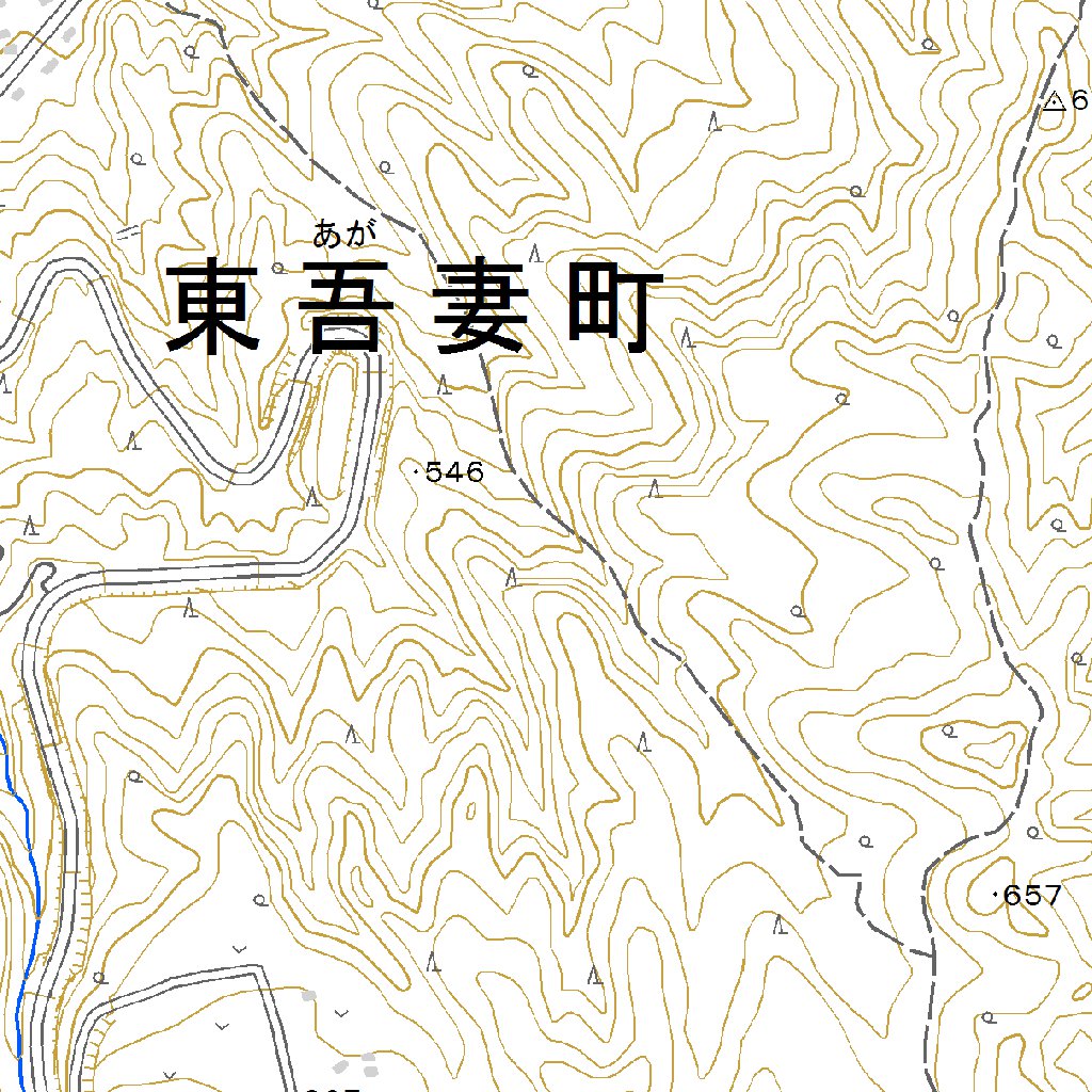 543866 群馬原町 （ぐんまはらまち Gummaharamachi）, 地形図 Map by
