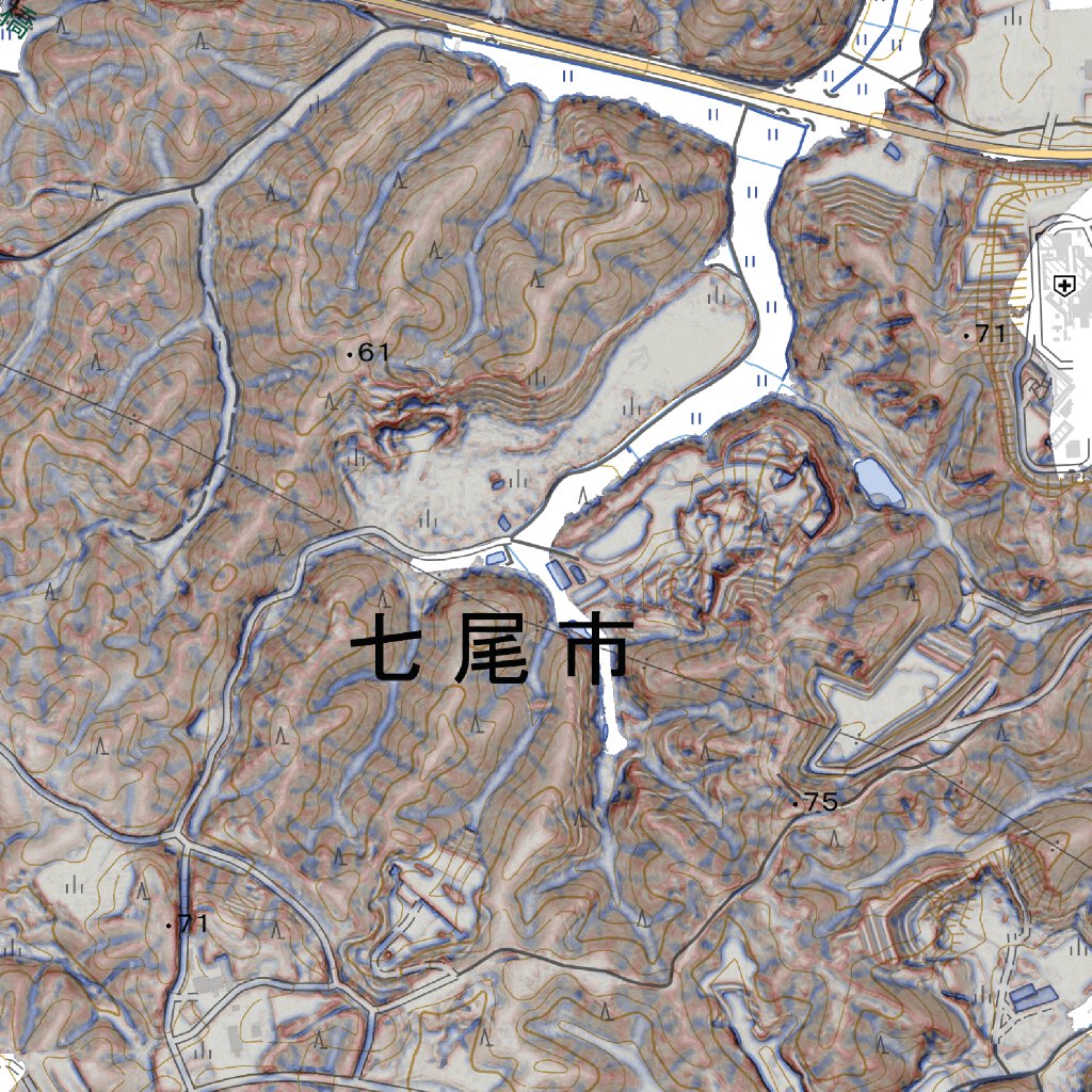 553647 七尾 （ななお Nanao）, CS立体図+地形図 Map by Pacific