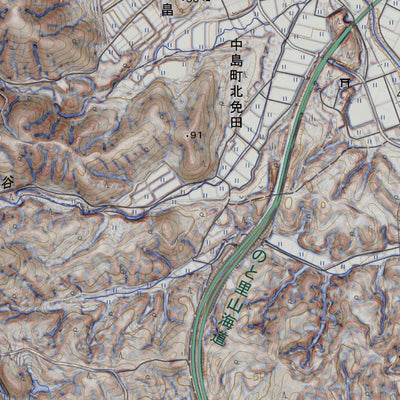 Pacific Spatial Solutions, Inc. 553656 中島 （なかじま Nakajima）, CS立体図+地形図 digital map