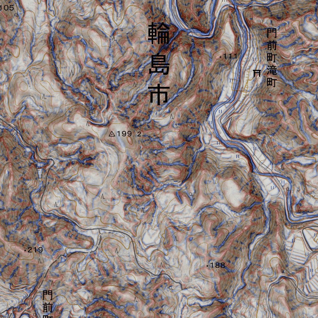 553665 剱地 (つるぎぢ Tsurugiji), CS立体図+地形図 Map by Pacific Spatial Solutions ...