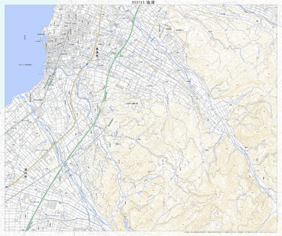 Pacific Spatial Solutions, Inc. 553713 魚津 （うおづ Uozu）, 地形図 digital map