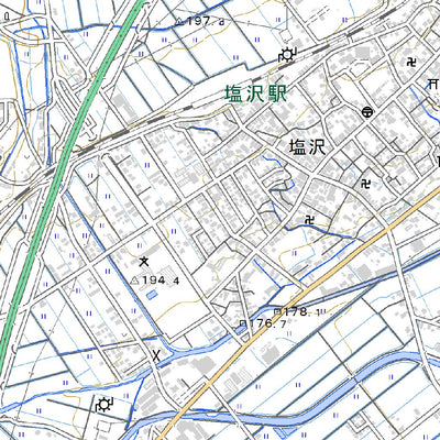 Pacific Spatial Solutions, Inc. 553846 塩沢 （しおざわ Shiozawa）, 地形図 digital map
