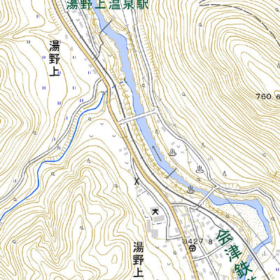 Pacific Spatial Solutions, Inc. 553977 湯野上 （ゆのかみ Yunokami）, 地形図 digital map