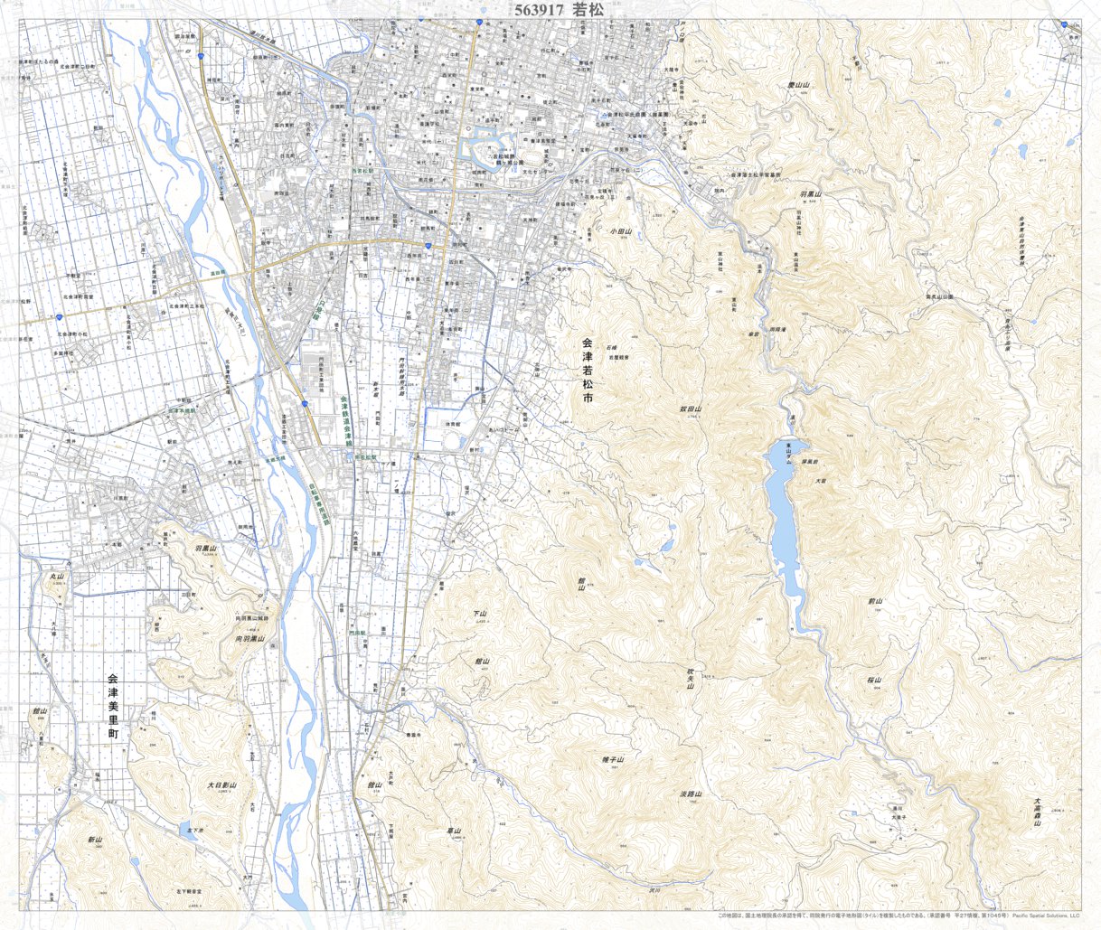 地図・地形素材【COOL MAPS】W/M 563917 若松 （わかまつ Wakamatsu）, 地形図 Map by Pacific Spatial