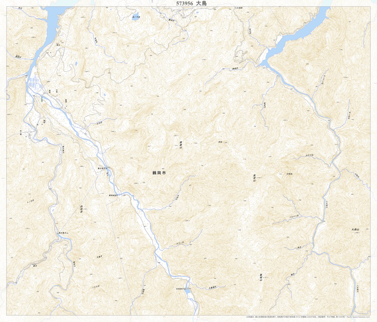 573956 大鳥 （おおとり Otori）, 地形図 Map by Pacific Spatial