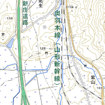 Pacific Spatial Solutions, Inc. 584002 舟形 （ふながた Funagata）, 地形図 digital map