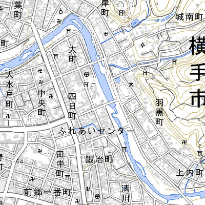 Pacific Spatial Solutions, Inc. 584074 横手 （よこて Yokote）, 地形図 digital map