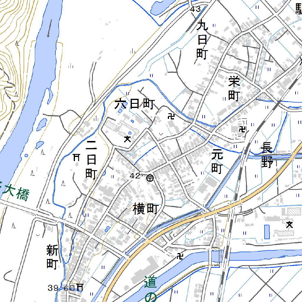 594024 羽後長野 （うごながの Ugonagano）, 地形図 Map by Pacific 