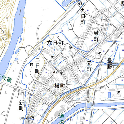Pacific Spatial Solutions, Inc. 594024 羽後長野 （うごながの Ugonagano）, 地形図 digital map